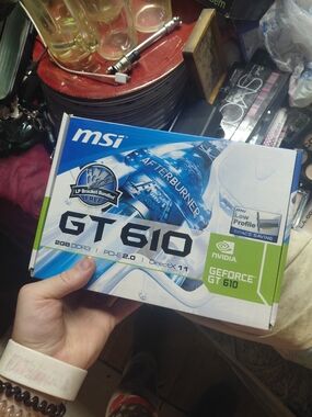 boxed MSI NVIDIA GeForce GT 610 graphics card, specifically the 2GB DDR3 model.